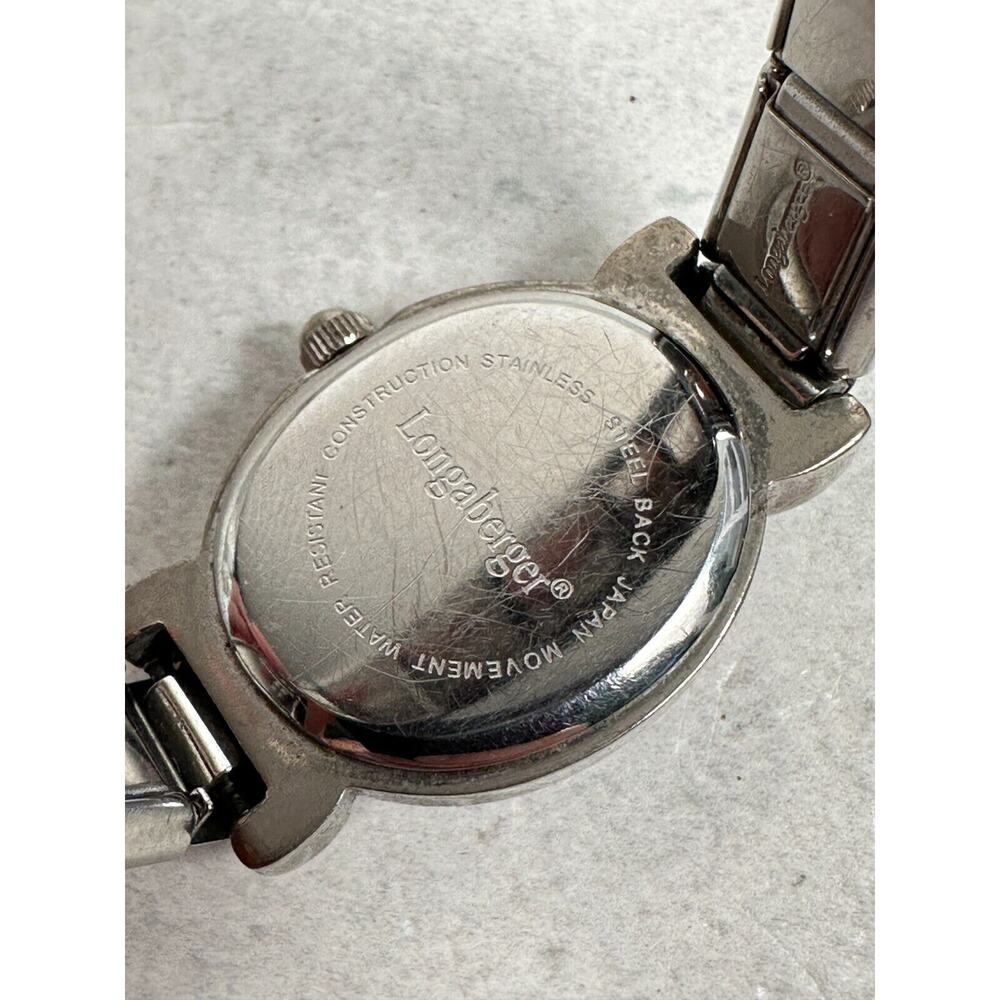 Longanberger Watch Womens 19mm Oval Blue Dial Charm Basket Stretchy New Battery - Picture 12 of 16